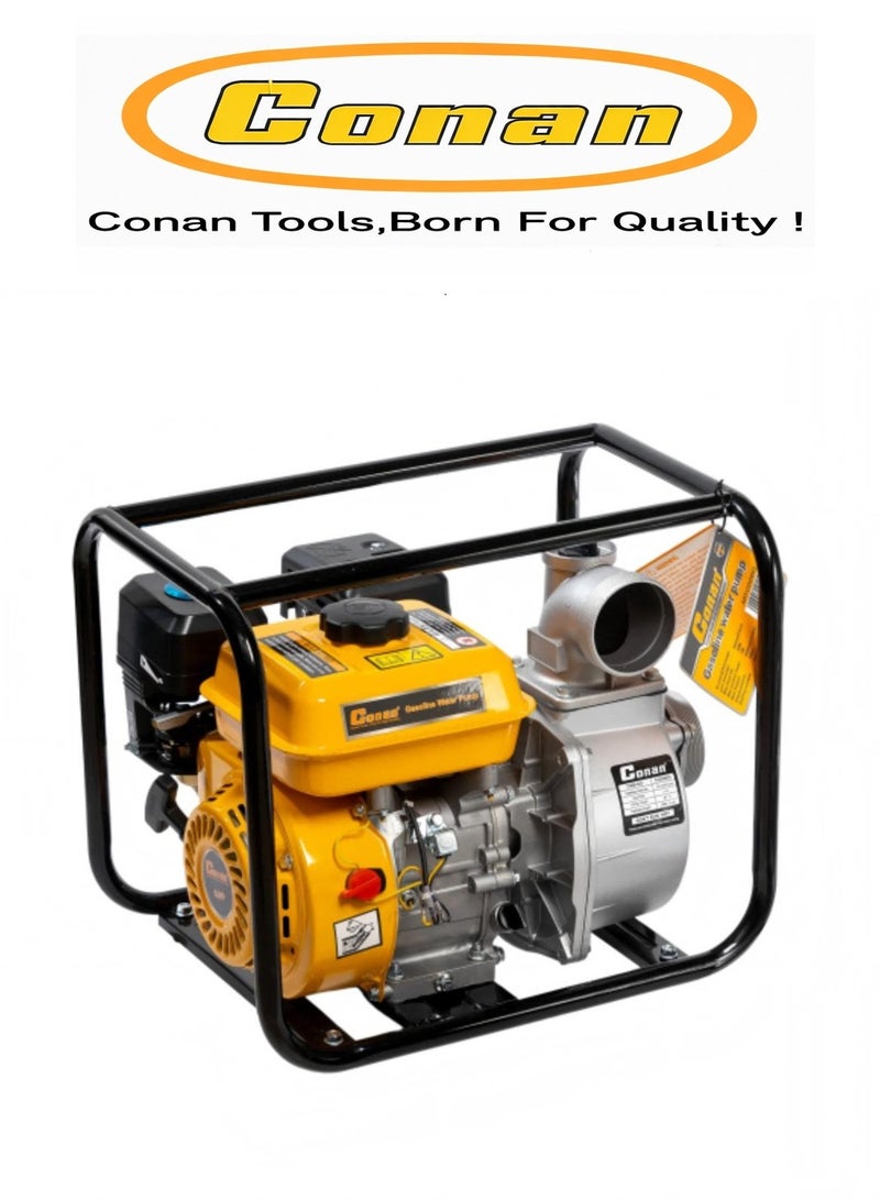 Conan Gasoline Water Pump COGW03 – 3 Inch Port – 196cc Engine – 28m Head Lift – 7m Suction – Heavy Duty Steel Frame - Image 1